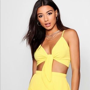 Trendy Yellow Tie Top
